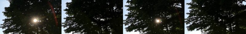 Flicker artifact example across four frames