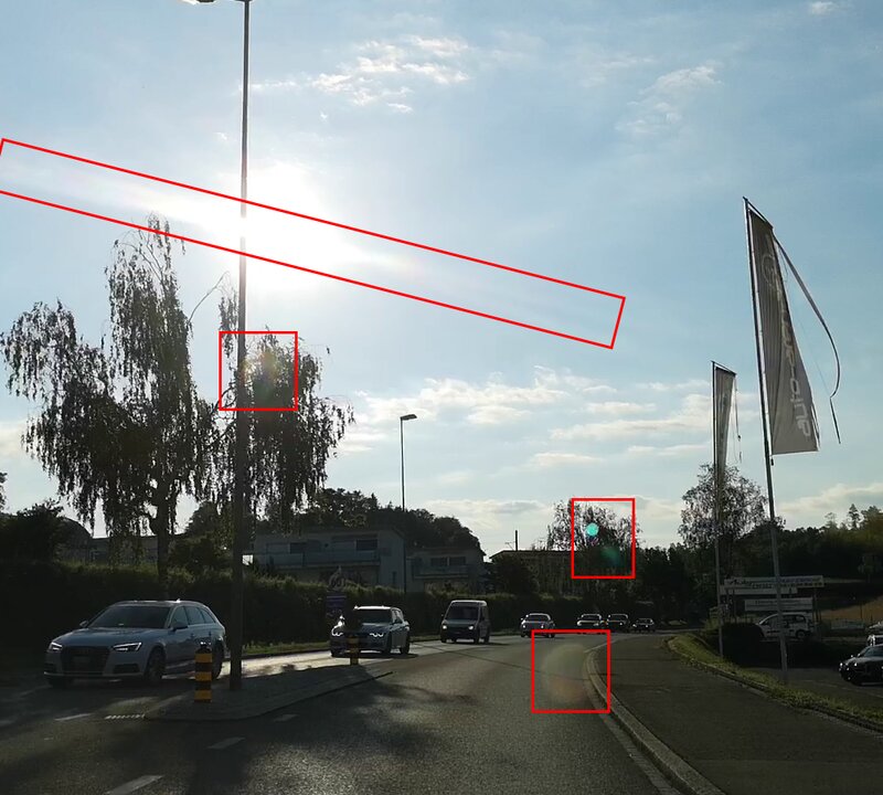 Lens flare artifact example